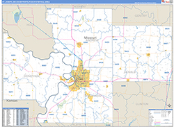St. Joseph Metro Area Wall Map Basic Style 2026